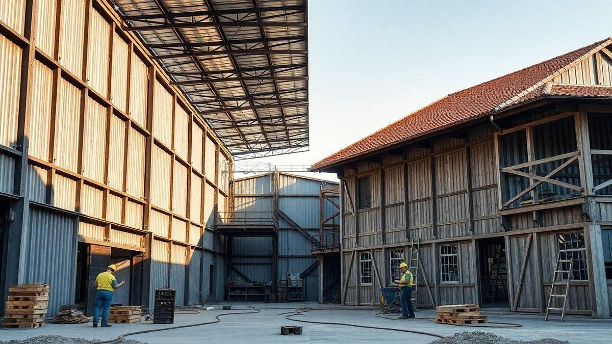 Comparação entre Estruturas metálicas e construções em alvenaria ou madeira